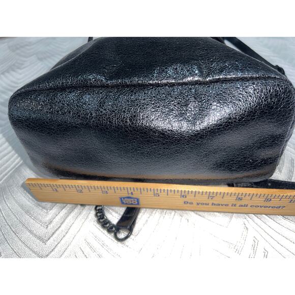 Victoria’s Secret Bundle Shiny Black Backpack NWOT & Beige Perforated Wristlet main image 13